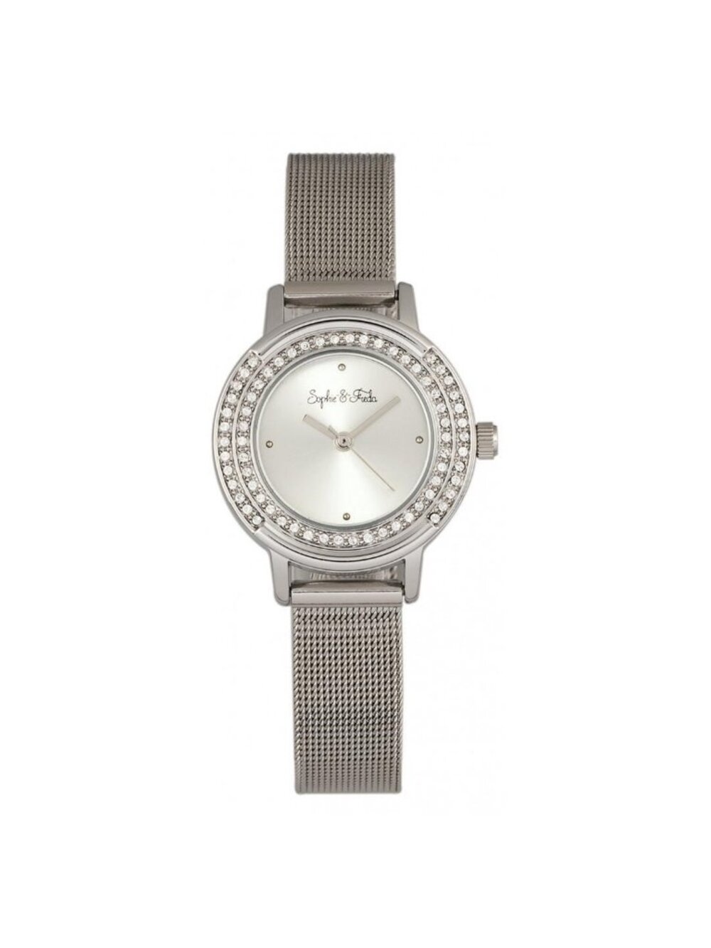 NWT Sophie And Freda Cambridge Crystal Silver Dial Ladies Watch